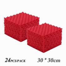 ammoom 스튜디오 방음재 방음용 계란판 30 x 30cm, 24개, 레드