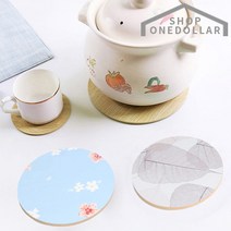 [원달러샵] 디자인 원목 냄비 받침대 1+1
