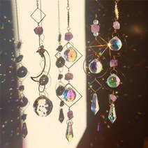 인테리어 홀로그램 드림캐쳐 발리 동남아 썬캐쳐 방꾸미기 자개 홈데코 DIY 크리스탈 해방타운 아크릴 모빌, C