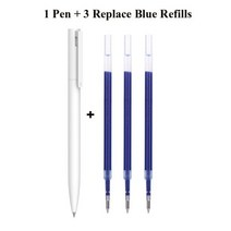원래 샤오미 펜 쓰기 부드러운 빛 Mijia 붙이는 코어 교체 리필 블루 레드 블랙 0.5mm 비즈니스 롤러 볼펜, 1pen 3blue refills