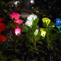 신성나라 태양광 장미 정원등 태양열 LED 꽃모양 조명 화단 정원 조경전구 조명 야외등 잔디 실외정원등, 핑크