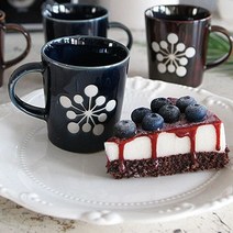 SW2D76F9 2P세트 견고하고 도자기 머그 일본 일본산 커피잔 컵 튼튼한 하나야카, GF 네이비