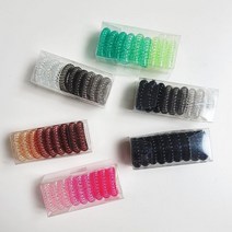 그라데이션 칼라 스프링 전화선 머리끈 9P 세트