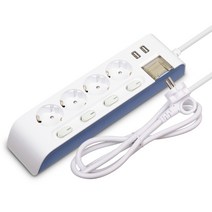[SPK] 현대일렉트릭 2800W 안전 멀티탭 개별 스위치 USB포트 과부하차단 [안전커버 증정], 5구3미터 HIPUMP-53N, 1개