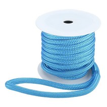 YaeMarine 1.6cm 15.2m 더블 브레이드 나일론 도크라인 계류링 로프 화이트, Blue