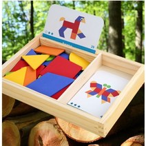 탱그램 칠교 시지각훈련 놀이치료장난감 작업치료사 인지활동 훈련 양손협응 아동발달, B(빨강)