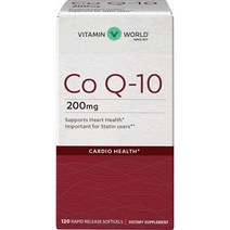 미국직구 비타민 월드 Co Q-10 200 mg. 120 소프트젤 유산소 급속 릴리즈 글루텐 프리, 수량