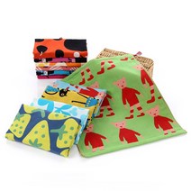 [신혼일기] 알록달록 북유럽풍 주방 핸드타올 어린이집 수건 고리수건 위생 행주 고리형, 빨강 딸기