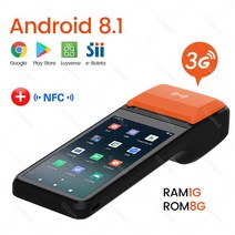 카드 리더기 판독기 새로운 4G 무선 와이파이 BT 핸드 헬드 PDA 프린터 안드로이드 8.1 11 POS 터미널 터치, 02 Add NFC_02 EU