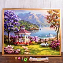 보석십자수 창업 도구 풍경 벚꽃 나무 사전 인쇄 크로스 스티치 자수 전체 키트 수공예 뜨개질 취미 재봉, HMA70928_30x40cm_11CT 면사