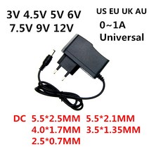 교류 어댑터 LED 조명 스트립 CCTV용 전원 공급 장치 AC 110240V DC 3V 45V 5V 6V 75V 9V 12 V 05A 1A 3 45 5 6 75 9 볼트 충전기, 98.DC  Plug 2507MM  EU12V