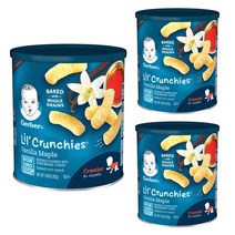 거버 릴 크런키 베이크드 콘 스낵 어린이곡물과자 42g, 3개, 바닐라 + 메이플(Vanilla + Maple)