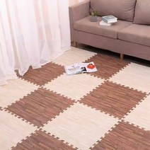 나뭇결 모양 바닥 퍼즐 매트 반려동물 층간소음 방지, 월넛베이지