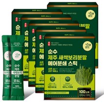 자연밭담 순수 제주 새싹보리 분말 에어분쇄 스틱 100개, 100개입, 6박스