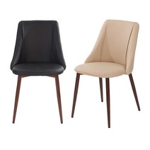 루이체어 1+1 고급 가죽식탁의자 카페 식탁 인테리어, 베이지+블랙(1+1)
