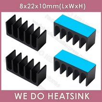 서멀구리스 WE DO HEATSINK 열 패드 포함 또는 미포함 딥 롱 소형 블랙 양극 산화 및 실버 알루미늄 방열판 8x22x10mm, 11.Black With Pad - 20pcs
