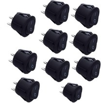 캠핑카제작부품 악세사리 10x 12v 라운드 로커 스위치 켜기끄기 2 핀 spst 캠퍼 밴 캐러밴 캠핑카 보트 교체 부품 조명 기기 스위치