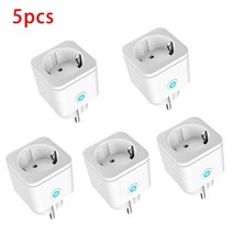 WiFi 스마트 무선 소켓 16AEU 플러그 원격 음성 제어 전원 에너지 모니터 콘센트 Alexa Google 홈용 스마트 ai스마트플러그, 협력사, EU 플러그, 5 개