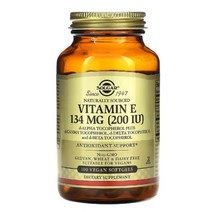 솔가 비타민 E 134 mg (200 IU) 토코페놀 글리세린 카르기닌 소비톨 MCT 레시틴 100 식물성 캡슐