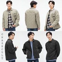 체이스플러스 남성 가볍고 모던한 다이아퀼팅 셔츠형 자켓-AFRK1102C