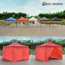 딕스포츠 캐노피 천막 풀세트끈타입-일반형, 2X3 [블루-(프레임+지붕+일반4면세트)]