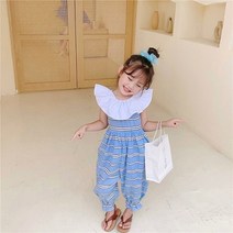 여아 키즈 여름 사랑스런 아동 점프슈트