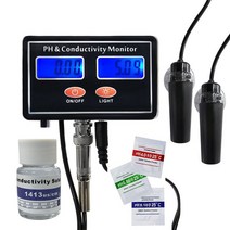 Yieryi PH-2583 PH EC 모니터 온라인 디지털 수질 테스터 멀티 매개 변수 수족관 물고기 탱크 미터 0.00-19.99 ms/cm, [04] US EC liquid, 04 US EC liquid