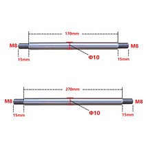 왕복 메커니즘 텔레스코픽 광축 M8 2000x 200mm300mm 모터 선형 베어링광축 로커 레버 스트레이트 샤프트, 02 10mm M8 300mm