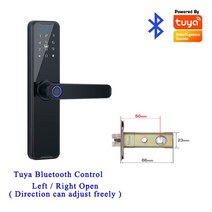 도어락 게이트키퍼 현관문 장금장치, 블랙 tuya ble 50mm