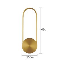 스칸디나비아 Modern LED Wall Light Gold Indoor Decor Sconce Long Strip Ring Nordic Living Room Kitchen Ha, [02] 금, [01] Warm White (2700-3500K)