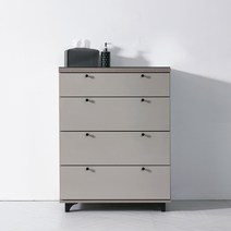 빌리 드레스룸 4단 상판 유리 서랍장 악세서리 옷 정리 침실 수납, 화이트