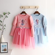 디즈니 정품 기모 겨울왕국2 엘사겨울 드레스 공주 샤랄라 원피스 옷