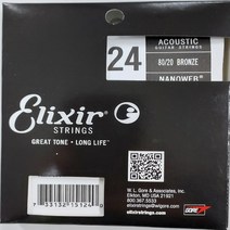 Elixir 엘릭서 통기타 낱줄 4개세트 3번줄 024게이지, 3번줄024 나노웹 80/20[15124]