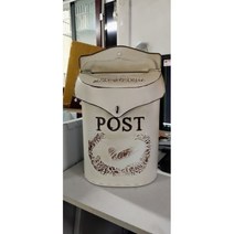 스탠드 우체통 주택 대형 벽걸이 우편함 프랑스 빌라 정원 야외 양각 문자 상자 복고풍 목가적인 예술 꽃 가게 카페 장식 자물쇠 포함125620, white