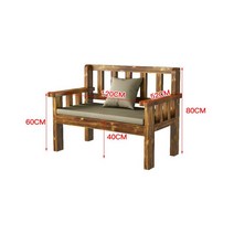 벤치형소파 현관 좁은거실 평상 나무 쇼파 원목 카페 등받이없는 리빙다이닝 미니 2인용 실내 베란다, 120*52*80 진우드(방석+설치도구)