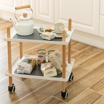 식자재보관 까페용 이동식 2단 서빙카트 진열대 꽃집 정리선반 가정용 매대 회전 협탁