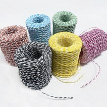 꽈배기지끈 포장용 종이끈 (2mm) 100m, 롤, 14 연분홍