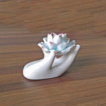 YXYMCF 베르가못 향 홀더 세라믹 연꽃 향로 요가 명상 홈 데코 미니 버너, 01 A