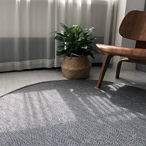 헤링본 원형러그(미니) 침실 서재 인테리어 카펫 매트, 차콜_120cm 원형