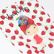 소잉홀릭 DTP 컷트지 아이스인견 - 딸기소녀 d0020 / 풍기인견 여름 원단