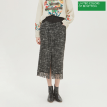 베네통 베네통 프린지 스커트 BASK57161_BK