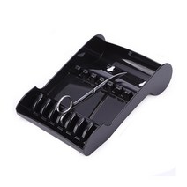 살롱 가위 스탠드 랙 케이스 헤어 홀더 6 정리 보관함 미용사용 빨판 2 개 포함, [02] Black, 02 Black