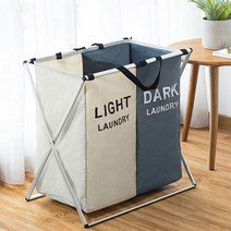 패프릭 다용도 이동식 빨래 보관함 살림꾼 주부 의류 세탁 바스켓, 2단
