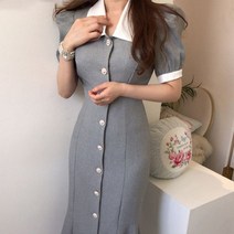 여성 여름 정장 하객룩 정장 카라 롱 원피스 오피스룩 슬림핏