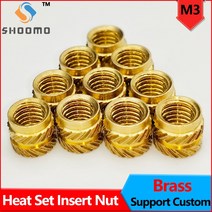 Knurled 황동 Embedment 너트 M3 스레드 열 세트 삽입 IUB IUC 인쇄 3D 프린터 액세서리 부품 지원 사용자, 12 M3 x OD4.6 x H3.0