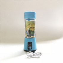 블랜더 소형 blender 전기 Juicer 미니 휴대용 블렌더 과일 믹서 추출기 다기능 주스 메이커 기계 스무디, 파란, 2 blades 380ml
