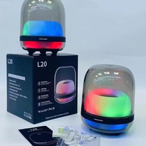 L20 하만카돈 4세대 블루투스 스피커 LED 라이트 카드 아이디어 선물용 서브우퍼 AI 스마트 적용, 다크그레이