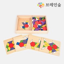 우드피아 브레인숲 원목카드 패턴블록놀이 3세+