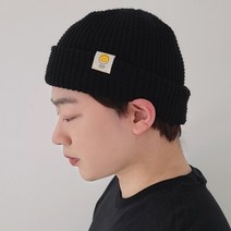 이코마켓 국산 라벨와플패턴 남녀공용 비니 모자 니트숏비니 가을 겨울 봄