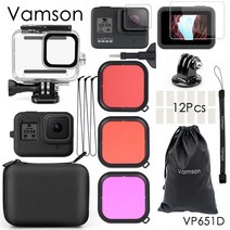 Vamson for GoPro Hero 8 블랙 45m 수중 방수 케이스 다이빙 보호 커버 하우징 마운트 Go Pro 액세서리 VP651, [05] VP651D